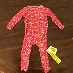 Kickee Pants, Winter Rose Pine Birds 12-18 mo
